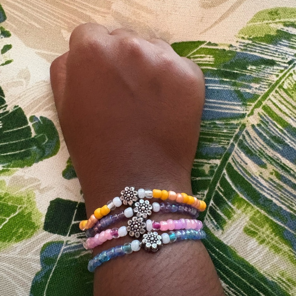 Friendship Floral Bracelet Set - HANDMADE